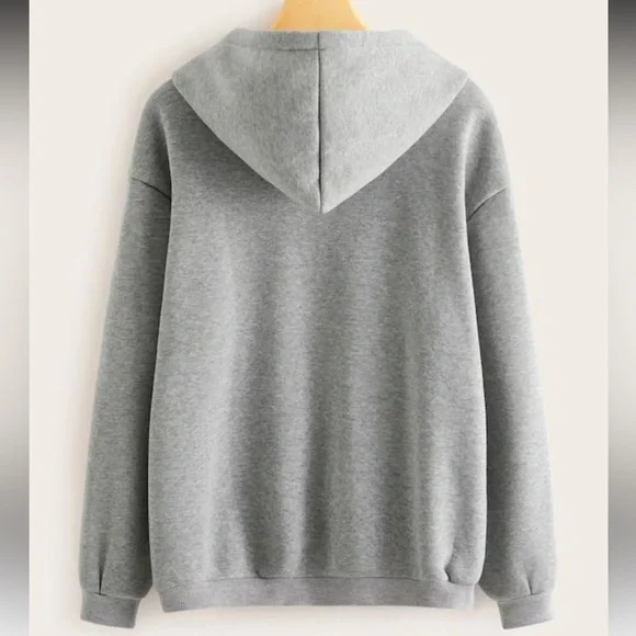 Amazon - EUC Women’s Gray Heart Print Hoodie - Picture 3 of 3